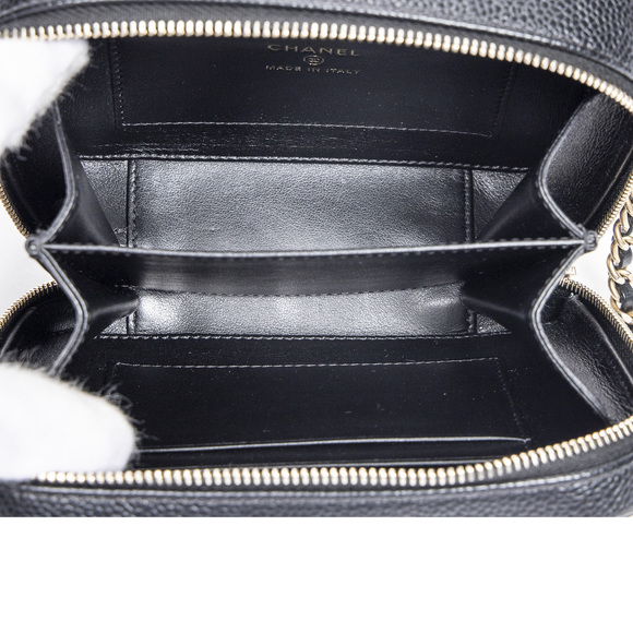 Chanel Mini Filigree Vanity Case   in Black Quilted Caviar Leather - Picture 7 of 7